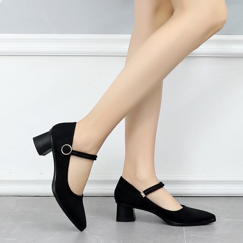 老北京布鞋防滑软底工作鞋女黑色尖头上班中跟女鞋舒适酒店职业鞋,淘宝优惠券,粉丝福利购,淘宝优惠卷