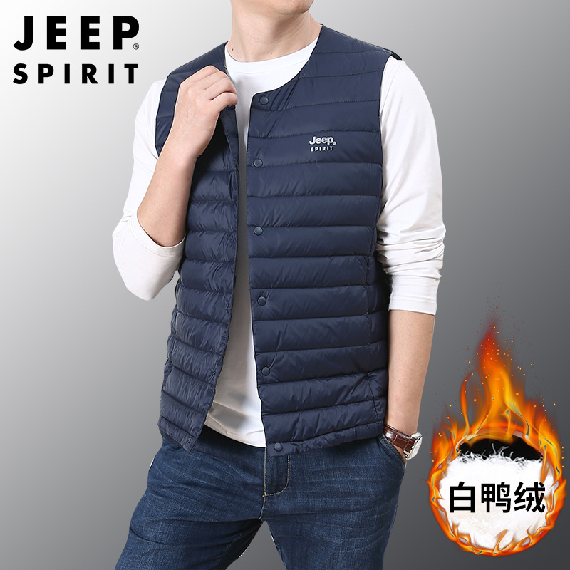 JEEP SPIRIT羽绒服2021冬季新款男马夹坎肩轻薄保暖羽绒潮流8909 - 图3