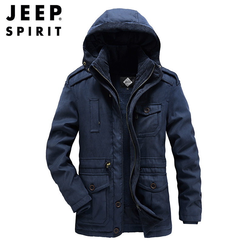 JEEP SPIRIT棉衣男士冬季外套加绒潮流短款加厚棉服HL0089