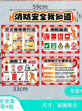班级环创文化教室消防员安全教育墙贴班级消防安全黑板报墙贴关爱