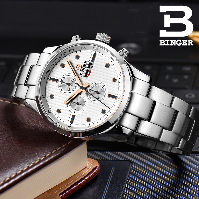 【清仓福利】宾格三眼防水运动男表 宾格致未来国产腕表