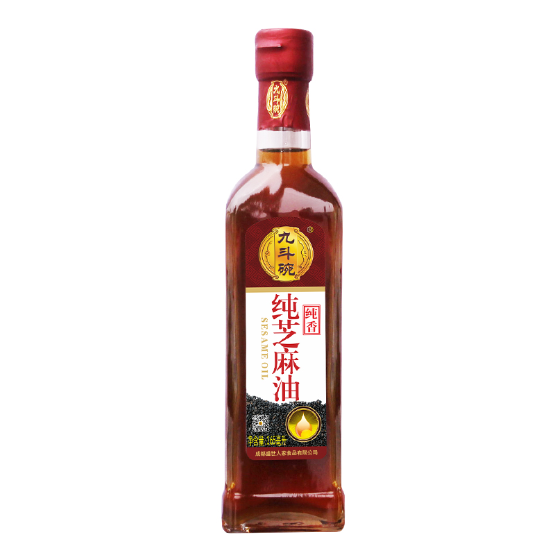 九斗碗纯芝麻油265ml*2瓶火锅油碟凉拌调味烹饪芝麻香油调味油 - 图3