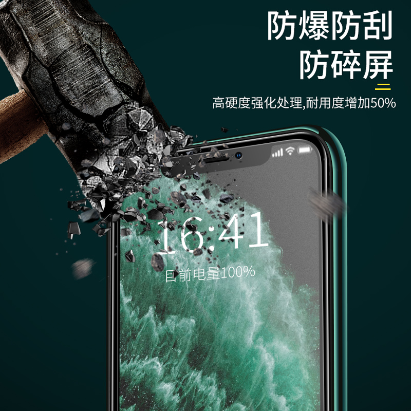 适用苹果x钢化膜iphonexrmax玻璃膜xr防偷窥半包边iponex防摔xmax - 图1