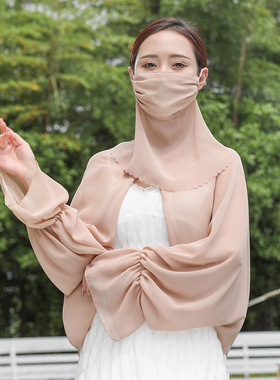 雪纺百搭夏季女护颈脸罩