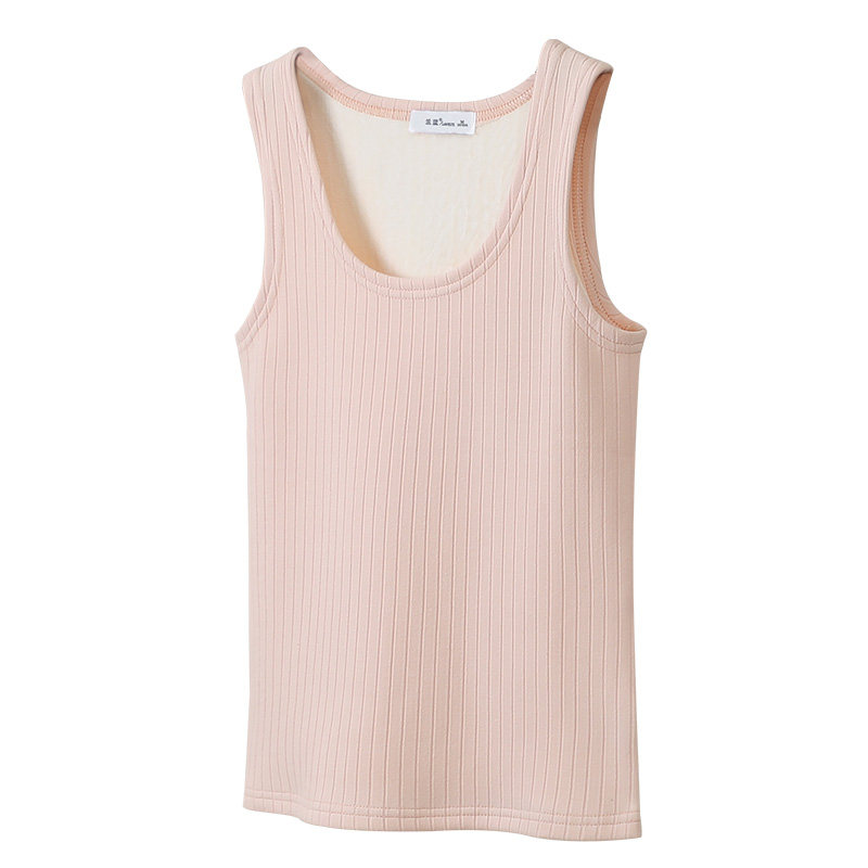 加绒冬季百搭2020新款修身打底衫 兰蓝背心吊带