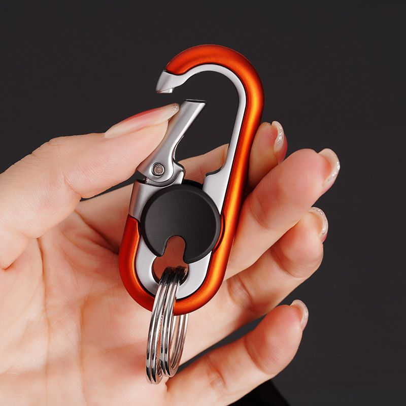 网红新款双环钥匙链挂件礼品男士汽车钥匙扣金属腰挂商务锁匙扣 - 图2