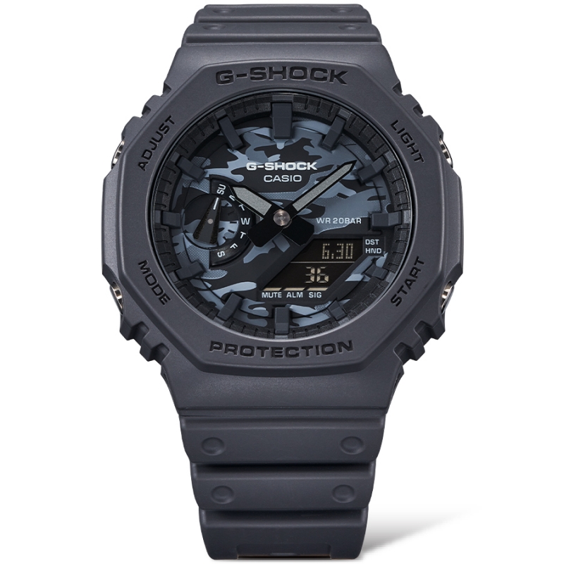 卡西欧G SHOCK农家橡树八角运动防水手表男GA-2100CA-8A 迷彩深灰 - 图0