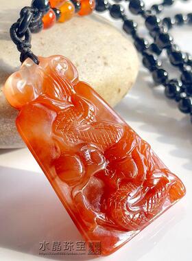 天然红水晶吊坠财富水晶新年礼物