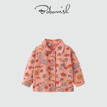 Japan Ulovazn childrens clothes ~ childrens jacket 2024 new baby denim blouse foreign air casual girl shirt