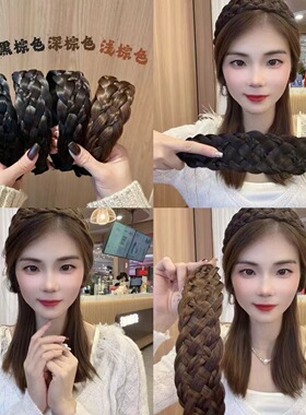 真发发箍假发一体高颅顶遮白发