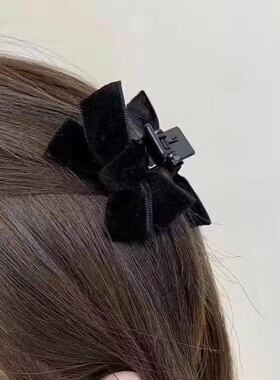 王心凌同款黑色双面蝴蝶结抓夹小