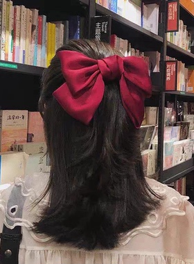 赵露思同款绿色丝带发夹