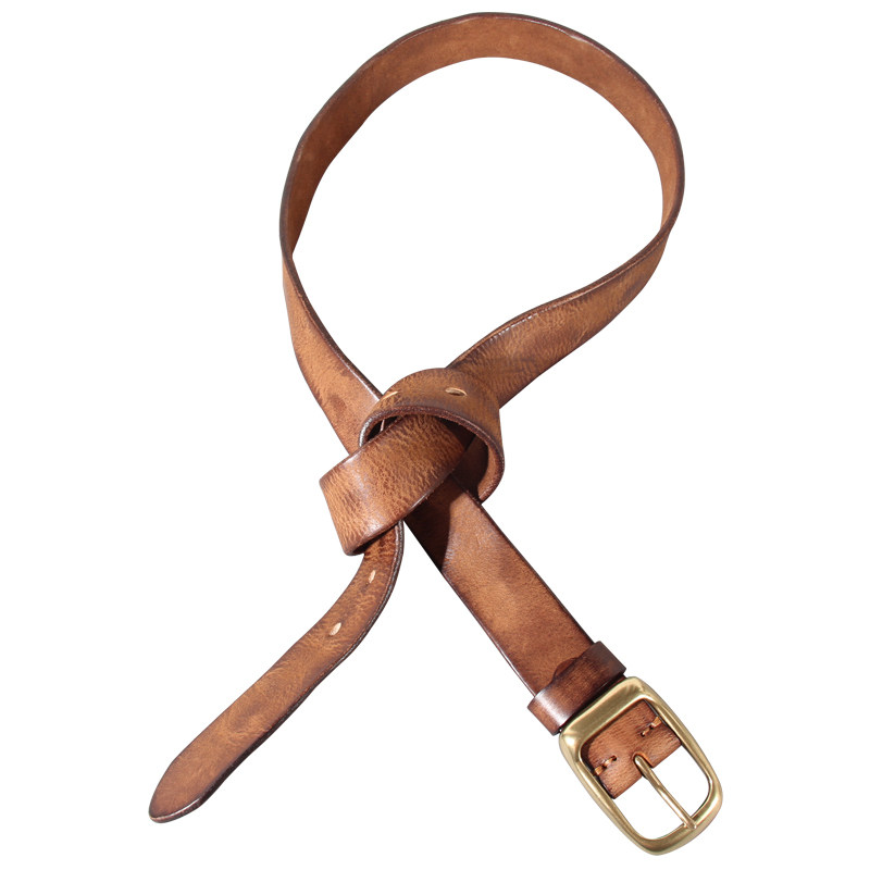 女士ins风棕色铜扣头层纯牛皮牛仔裤皮带复古手工真皮腰带百搭男,淘宝优惠券,粉丝福利购,淘宝优惠卷