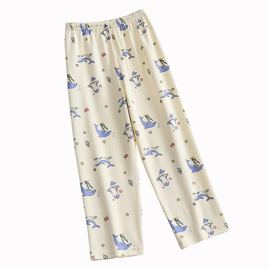 Children's pajama pants pure cotton loose home trousers