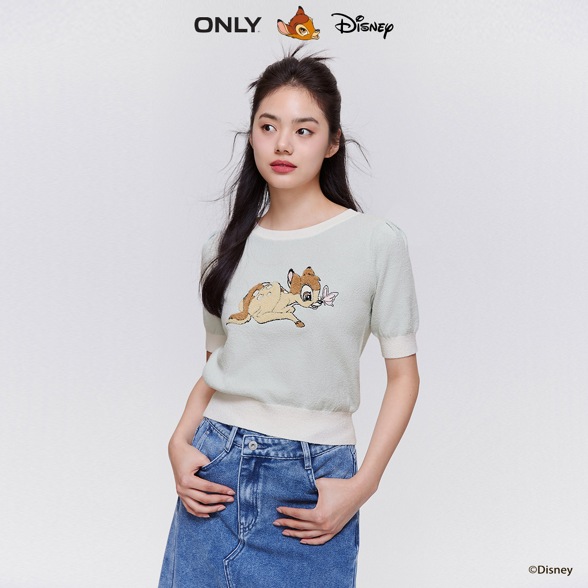 ONLY夏季迪士尼小鹿斑比DISNEY联名针织衫