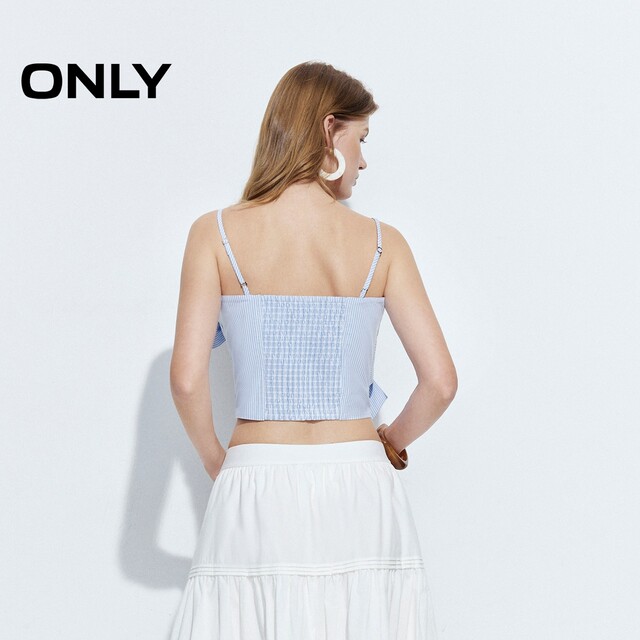 ມີແຕ່ເສື້ອເຊີດແຂນສັ້ນ camisole chiffon striped bow