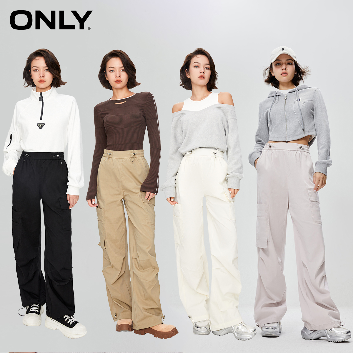 多色可选【ONLY】宽松复古辣妹工装裤