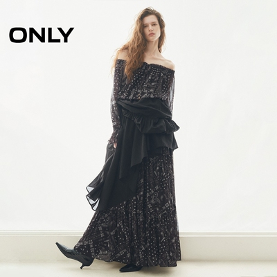 ONLY复古波西风腰果印花裙子