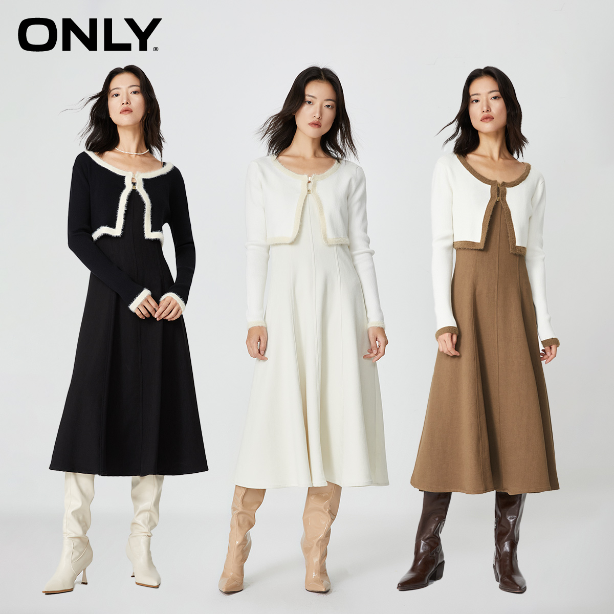 多色可选【ONLY】新款小香风针织套装