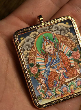 花生手绘铜镀金青海随身小唐卡