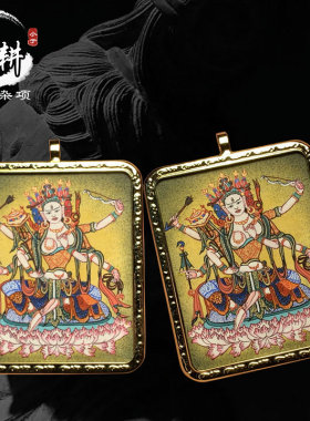 手绘大白伞盖古格热贡小唐卡