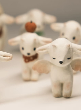 “治愈咩” 石塑粘土手作小羊摆件手办 可站立