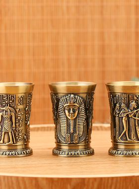复古家用白酒酒杯古风埃及喝酒小吞杯创意高档个性防摔酒吧一口杯