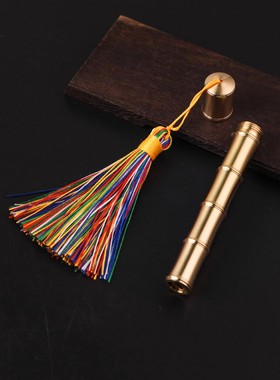 黄铜竹节火折子一吹即燃点烟器便携式打火机男性个性潮流礼物配饰