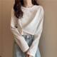 Long-sleeved t-shirt with loose bottoming Korean style revealing