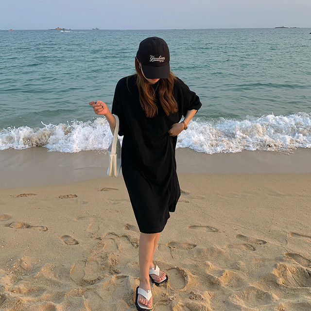 Mid-length over-knee long skirt for women in summer Korean style loose