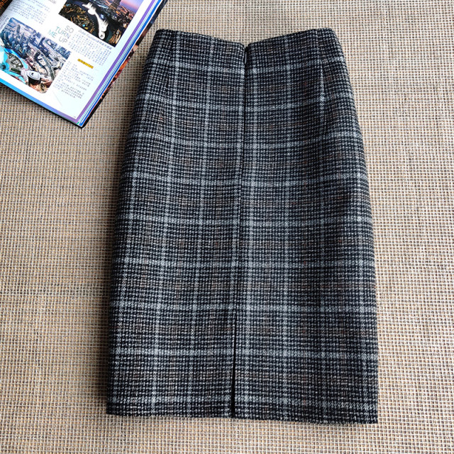 Wool skirt autumn and winter Korean style high waist retro plaid