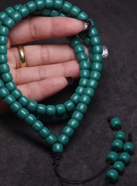 雪巴琉璃果冻料绿色佩戴配饰桶珠