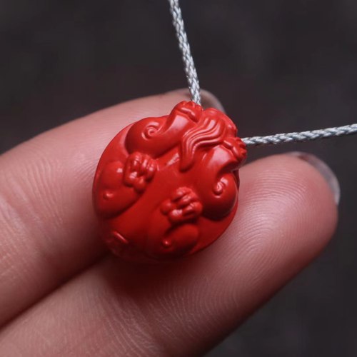 天然朱砂红砂龙龟貔貅侧挂吊坠金刚星月菩提手串长串diy文玩配饰 - 图1