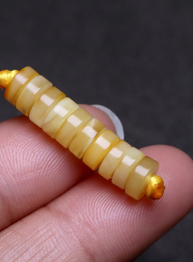 天然原矿蜜蜡直切隔片药片隔珠菩提手串长串手链diy文玩配珠配饰