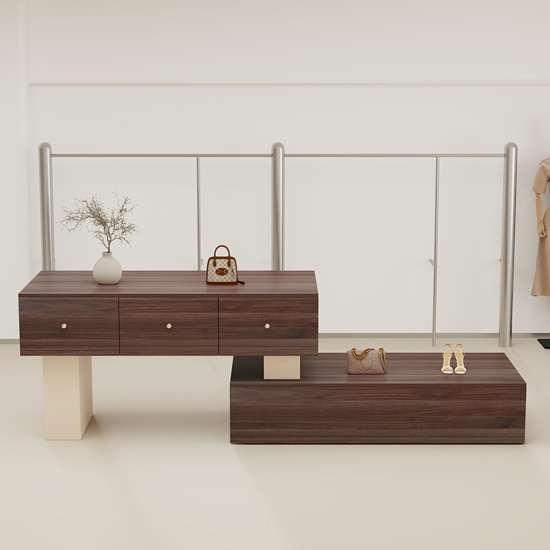 服装店中岛桌简约现代展示桌收银台女装店铺流水台鞋包摆放陈列柜,淘宝优惠券,粉丝福利购,淘宝优惠卷