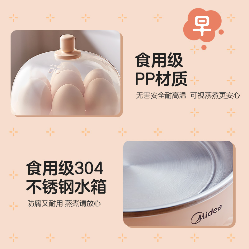 美的佛山专卖店美的蒸蛋器家用煮蛋器自动断电鸡蛋机早餐神器多功能迷你小型宿舍2