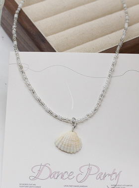 天然贝壳简约少女心百搭锁骨链