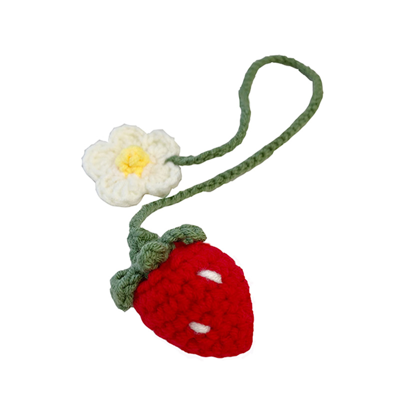 Stuuuly手工编织草莓菠萝雏菊包包挂件diy材料包毛线钩针成品挂饰 - 图3