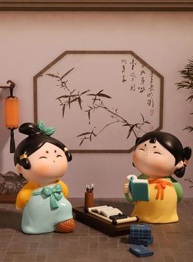 如果唐小圆仕女摆件国潮风盲盒创意古风桌面公仔潮玩手办文创礼品