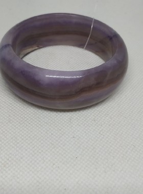 紫色萤石菜花玉中手镯时尚