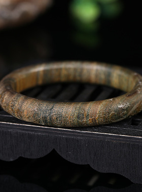 直播货源批发阿根廷吐丝绿檀手镯雕刻祥云贵妃镯檀木女手镯清香味
