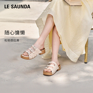莱尔斯丹明星同款勃肯拖鞋女