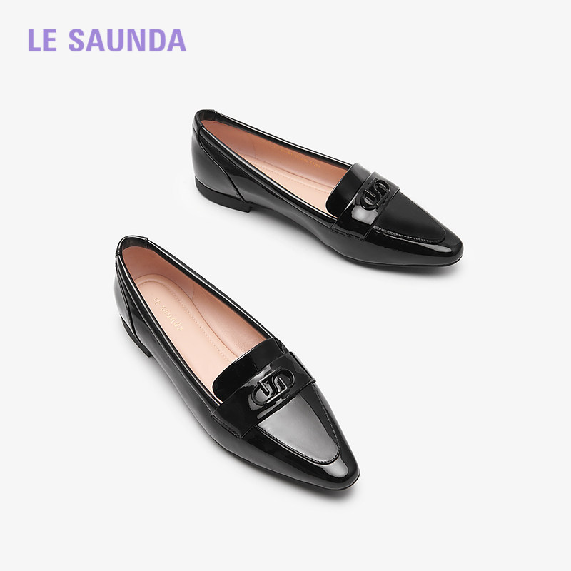 莱尔斯丹商场同款真皮时尚低跟尖头漆皮深口女单鞋00901,淘宝优惠券,粉丝福利购,淘宝优惠卷