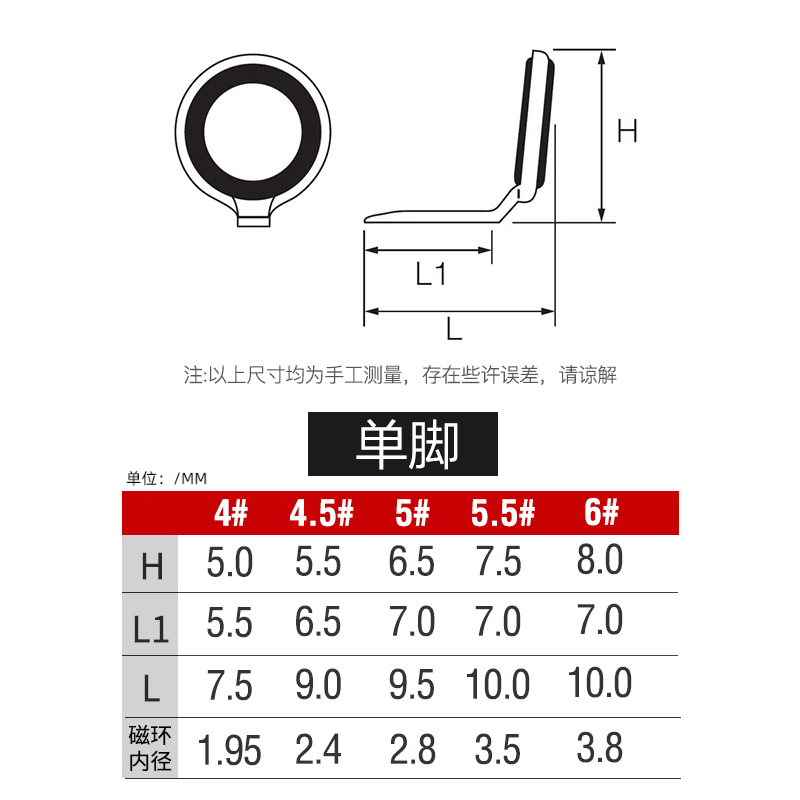 日本进口富士单脚双脚导环FUJI配件矶前打竿谷麦竿专用DIY绑环用 - 图0