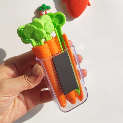 可爱胡萝卜封口夹冰箱贴磁贴个性创意收纳盒食品密封器3d立体卡通 - 图2