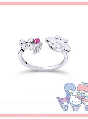 Sanrio学院Mix系列美乐蒂戒指甜美卡通高级感调节项链手链套装款