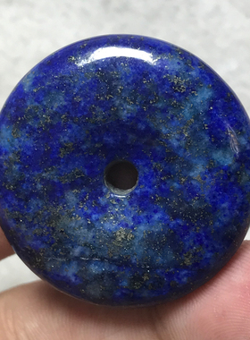 天然原矿老料青金石平安扣吊坠怀卡环古吊坠金刚星月菩提配饰