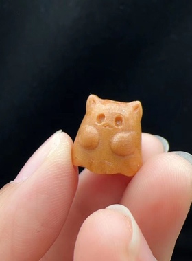 檀香木幽灵宝宝小挂件手工雕刻干净细腻隔片配饰项坠DIY配饰