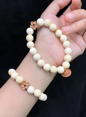 10MM金丝竹桃木桃花铃铛手链手串