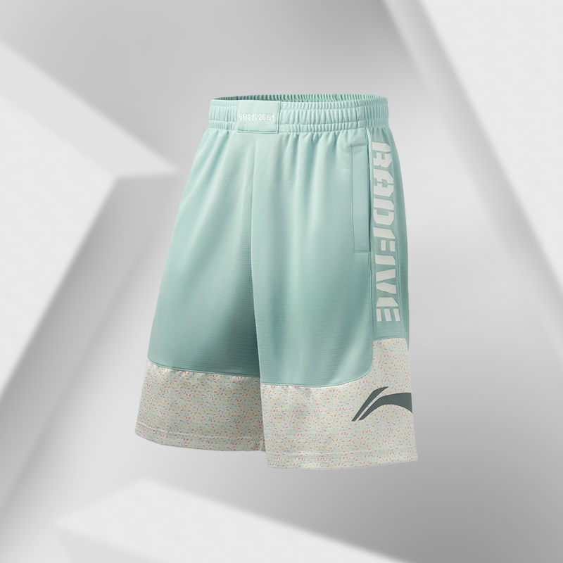 李宁正品夏季新品BADFIVE篮球系列男子宽松短裤比赛裤AAPR207 - 图0